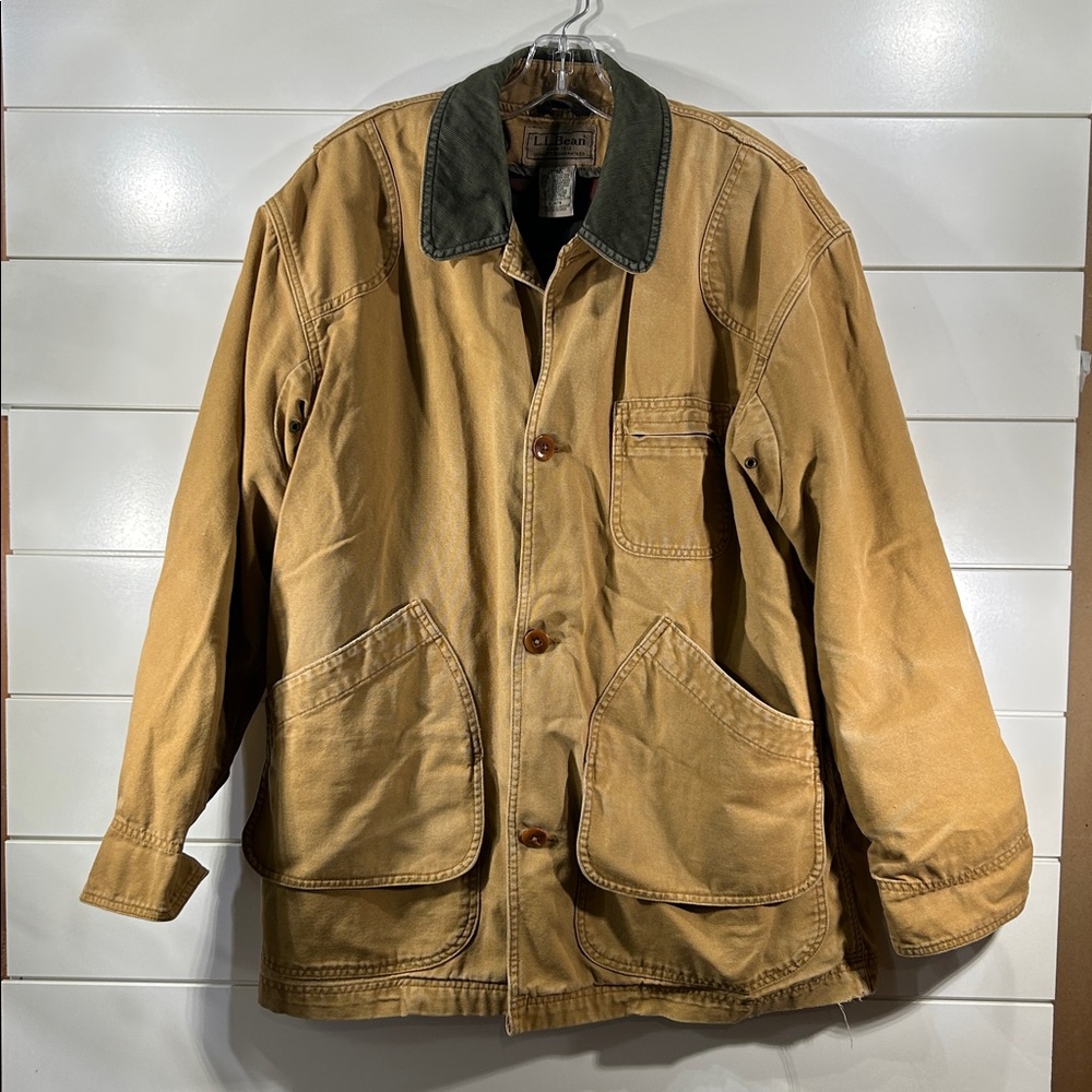Vintage LL BEAN Men's Flannel Field Work Chore Coat Sz L - Picture 3 of 10